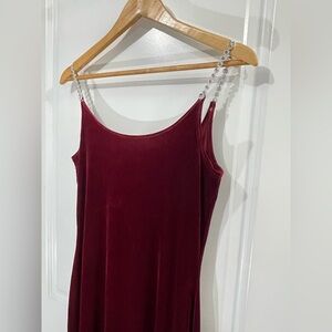 Red floor length velour dress M Studio Vintage Size S M